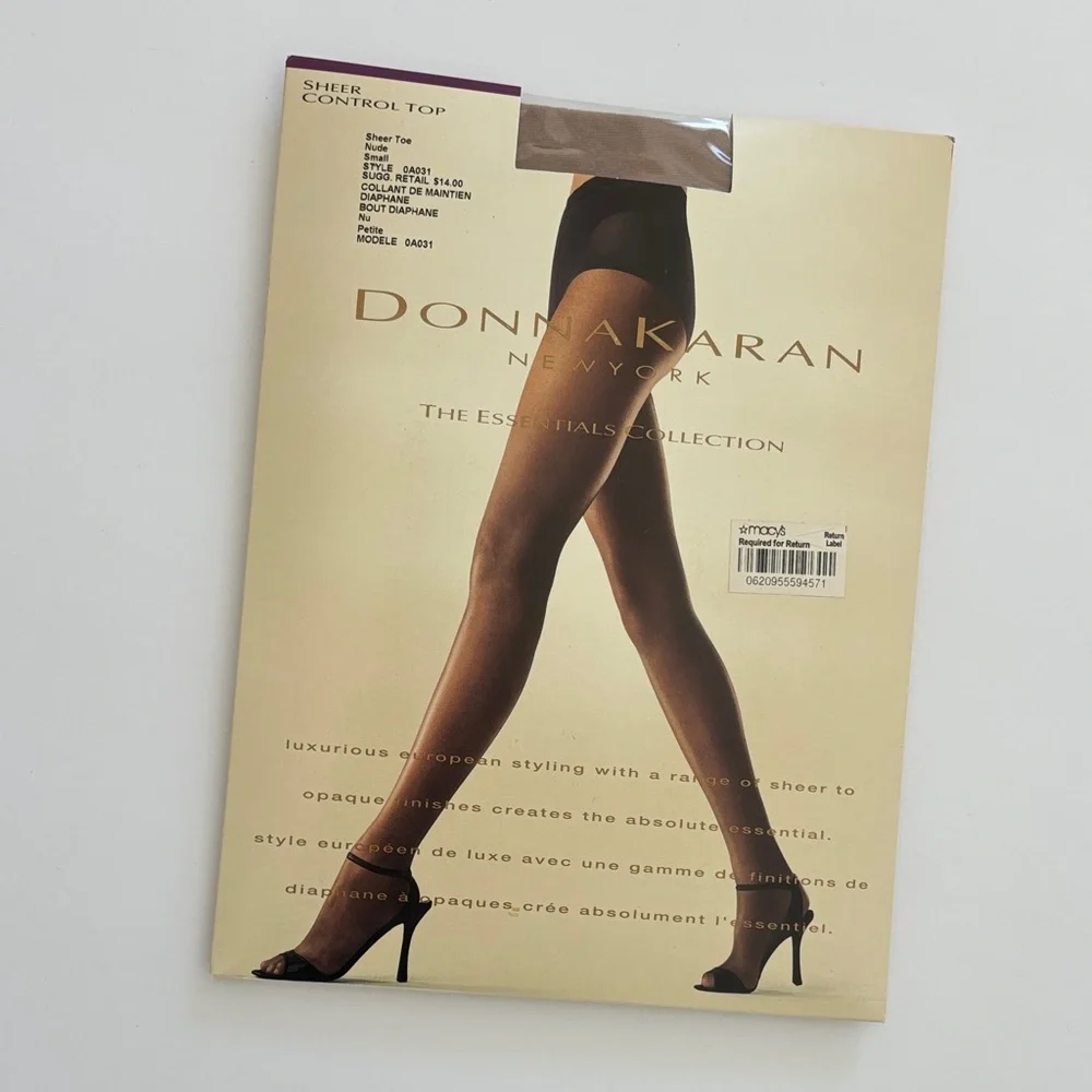 Donna Karan Essential Collection Sheer Control Top Sheer Toe Nude Small OAO31‎